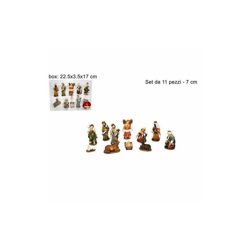 NATIVITA 11 PEZZI 7CM COL CHIARO EAN 8033113277986 INGROSSO PERSONAGGI PER IL PRESEPE E ANIMALI