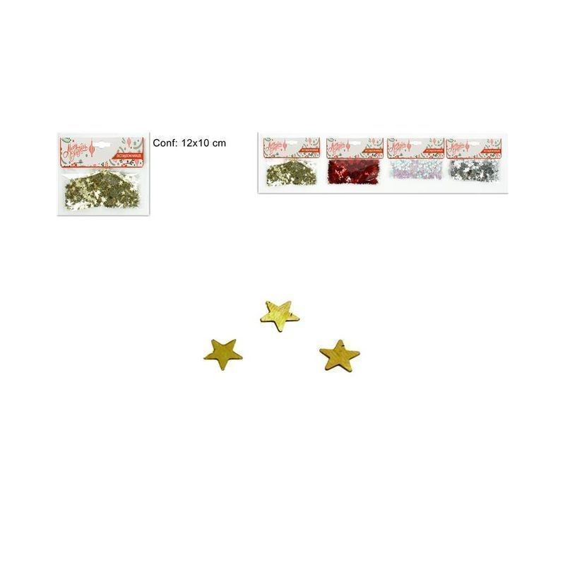 BUSTA DECORAZIONE STELLINE 4 COL. EAN 8033113327063 INGROSSO ARTICOLI DECORAZIONI NATALIZIE