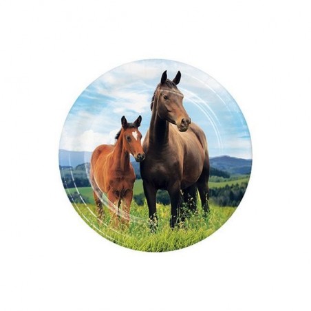 INGROSSO FESTA E PARTY PIATTI CM.18 PZ.8 HORSE AND PONY 0039938617622 INGROSSO ARTICOLI PER FESTE PIATTI PER PARTY