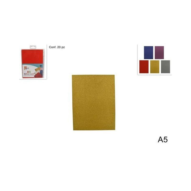 FOGLI GLITTERATI A5 20PZ ASS XF20-A5-20 EAN 8053482048925 INGROSSO ARTICOLI DECORAZIONI NATALIZIE