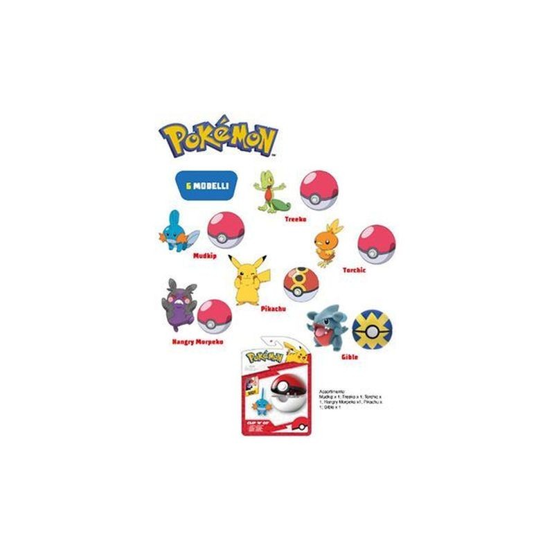 POKEMON CLIP'N GO C/PERSONAGGIO ASS.6 EAN 8056379120292 INGROSSO PERSONAGGI CARTOON E DISNEY