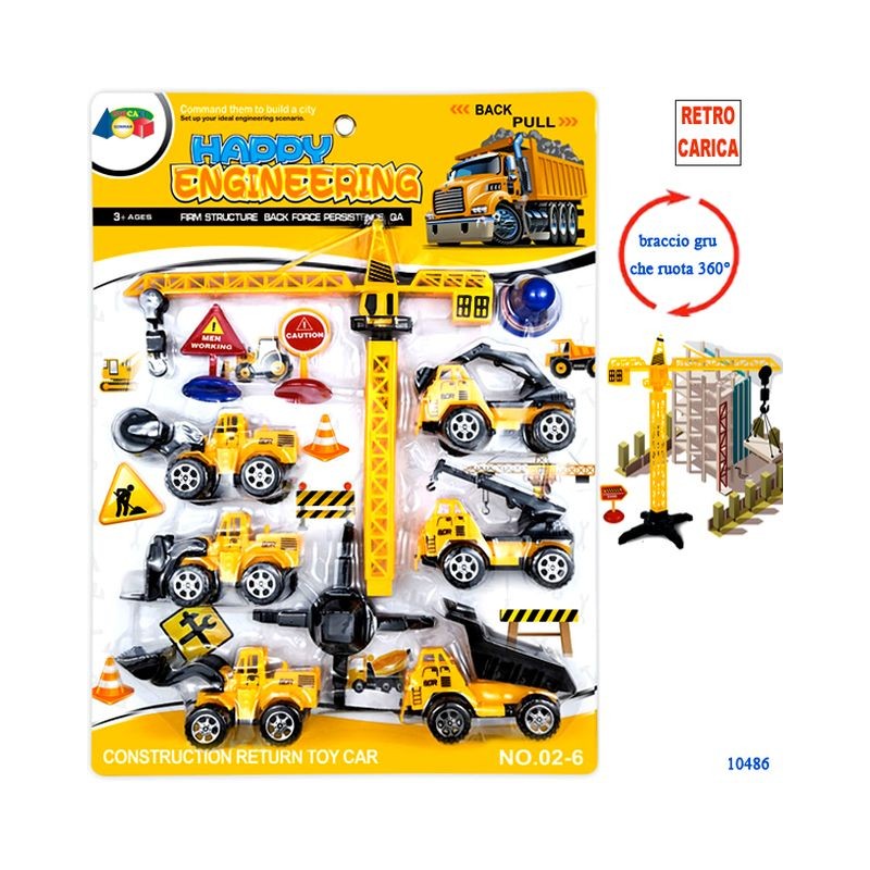 SET CANTIERE C/ MEZZI LAVORO R/C ,GRU ED EAN 8034094805748 INGROSSO GIOCHI DA EDICOLA