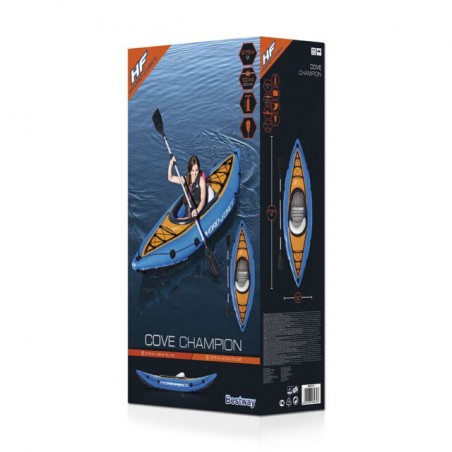 INGROSSO ARTICOLI MARE KAYAK COVE CHAMPION CM. 275X81 1 ADULTO MAX 100KG C/POMPA E PAGAIA ALLUMINIO 6942138982343 INGROSSO GONFI