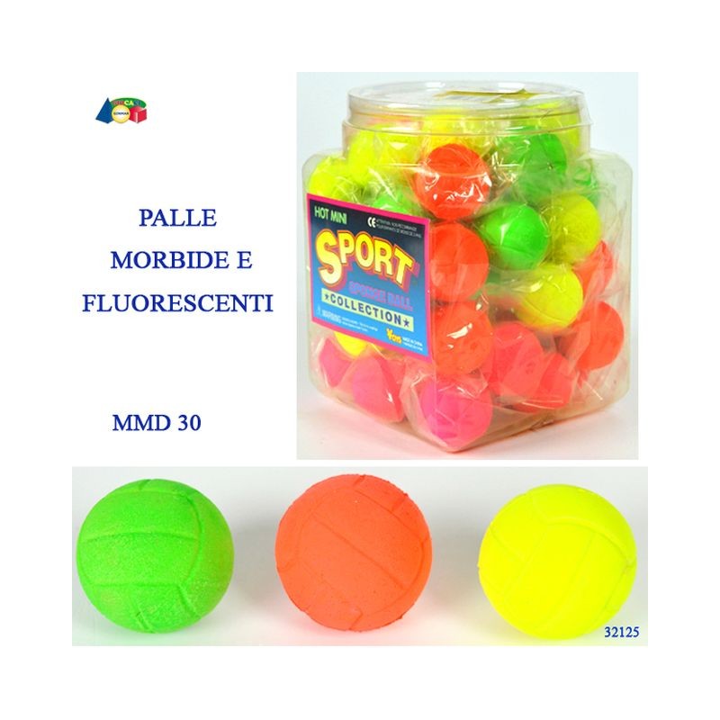 PALLA FLUORESCENTE MORBIDA IN TUBO EAN 8006087330537 INGROSSO PALLINE E BIGLIE