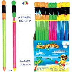 INGROSSO ARTICOLI MARE POMPETTA AD ACQUA COLORI FLUO IN PALLBOX 8034094806806 INGROSSO ARTICOLI ESTIVI