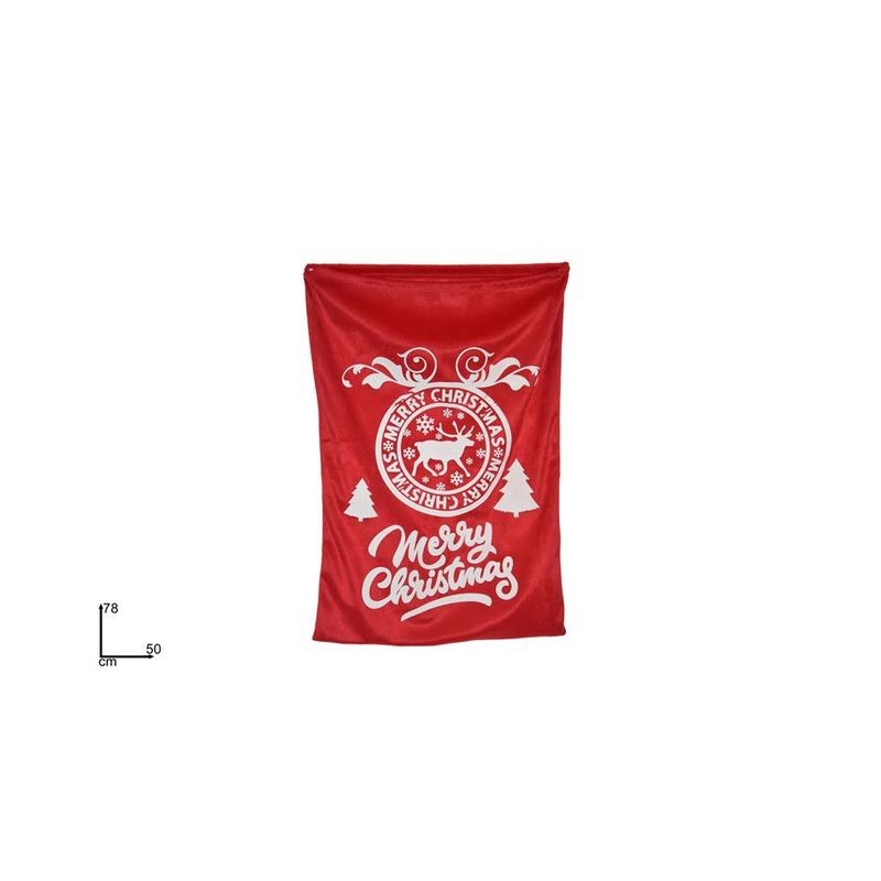 SACCO BABBO NATALE 73X50CM MERRY CHRIST. EAN 8053482007014 INGROSSO COSTUME BABBO NATALE ADULTI
