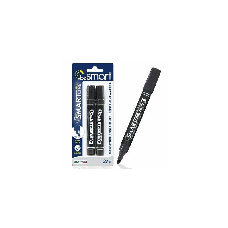 MARCATORI PUNTA TONDA NERA BL.2PZ EAN 8023650025430 INGROSSO PENNARELLI MARKER