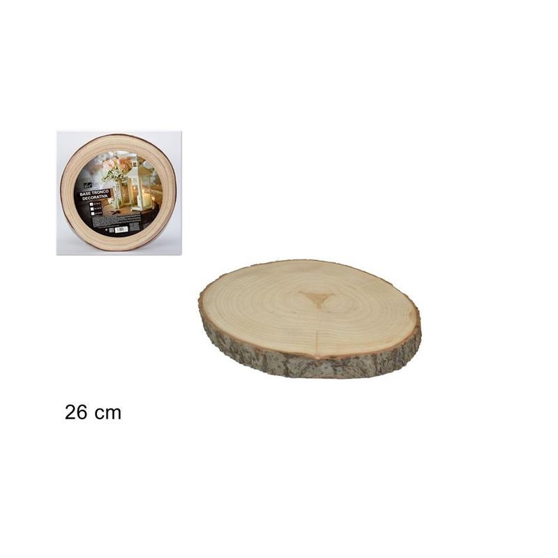 BASE TRONCO LEGNO 26CM YQ598-NATURAL EAN 8034048448786 INGROSSO ARTICOLI DECORAZIONI NATALIZIE