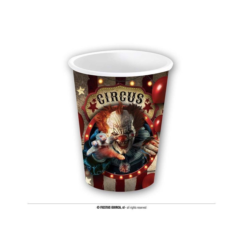 BICCHIERI PAGLIACCIO 240 ML PZ.6 EAN 8434077242926 INGROSSO ACCESSORI HALLOWEEN TAVOLA