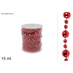 INGROSSO ARTICOLI NATALIZI ROTOLO FILO C/PERLE 15MT ROSSO 8033113780042 INGROSSO ADDOBBI ALBERO NATALE
