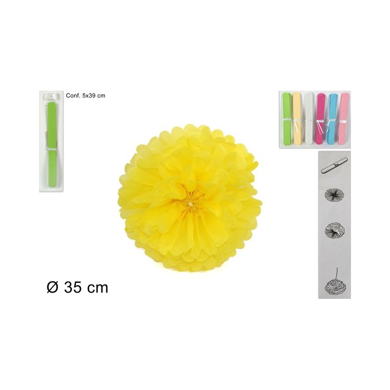 FIORE CARTA 35CM 6COL. ASS EAN 8034048341513 INGROSSO FESTONI PER PARTY