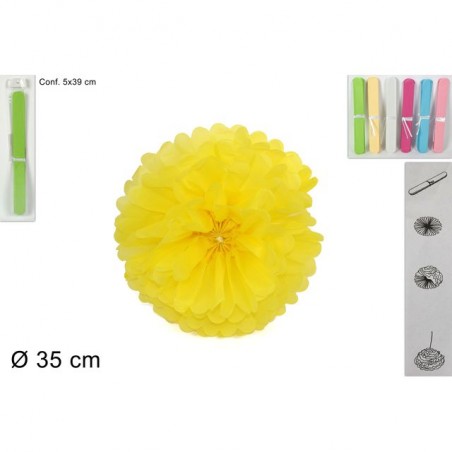 FIORE CARTA 35CM 6COL. ASS EAN 8034048341513 INGROSSO FESTONI PER PARTY