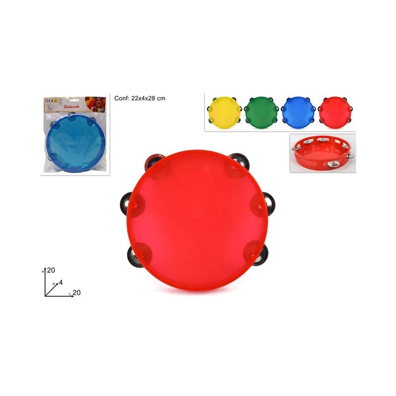 TAMBURELLO 4 COL. ASS. EAN 8034048421857 INGROSSO STRUMENTI A FIATO