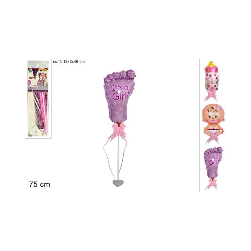 PALLONE BABY NASCITA ROSA CON BASE 3ASS EAN 8034048483305 INGROSSO PALLONCINI COMPLEANNO