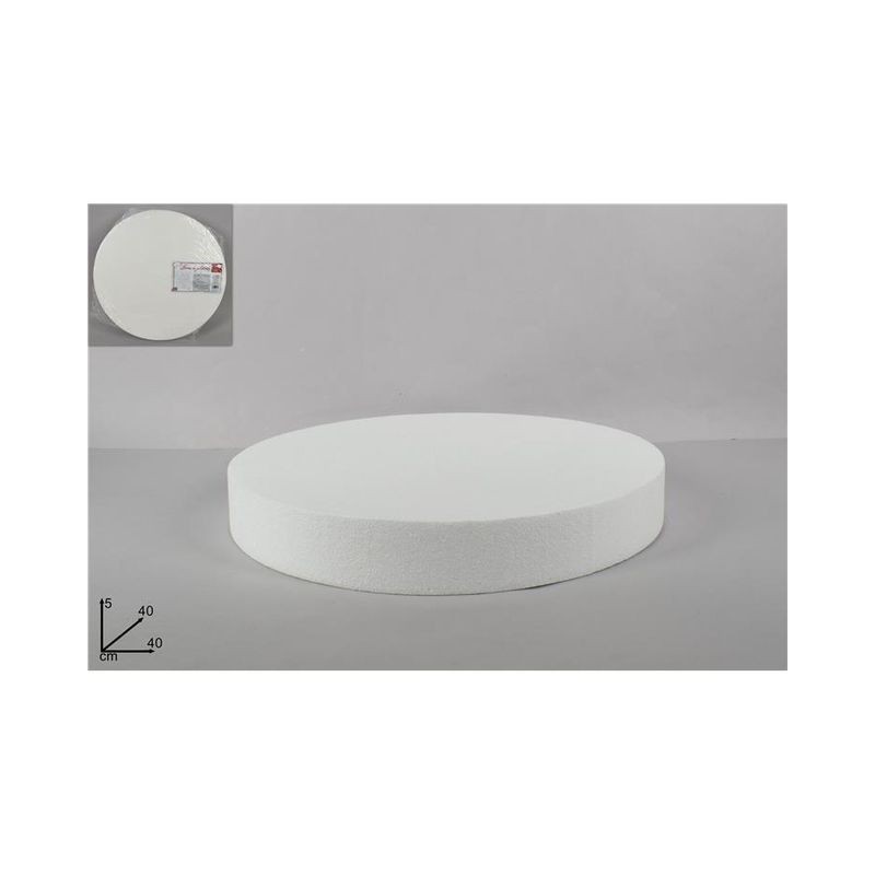 BASE PER TORTE POLISTIDORO H5 D.40CM EAN 8034048455739 INGROSSO VASSOI E DISCHI